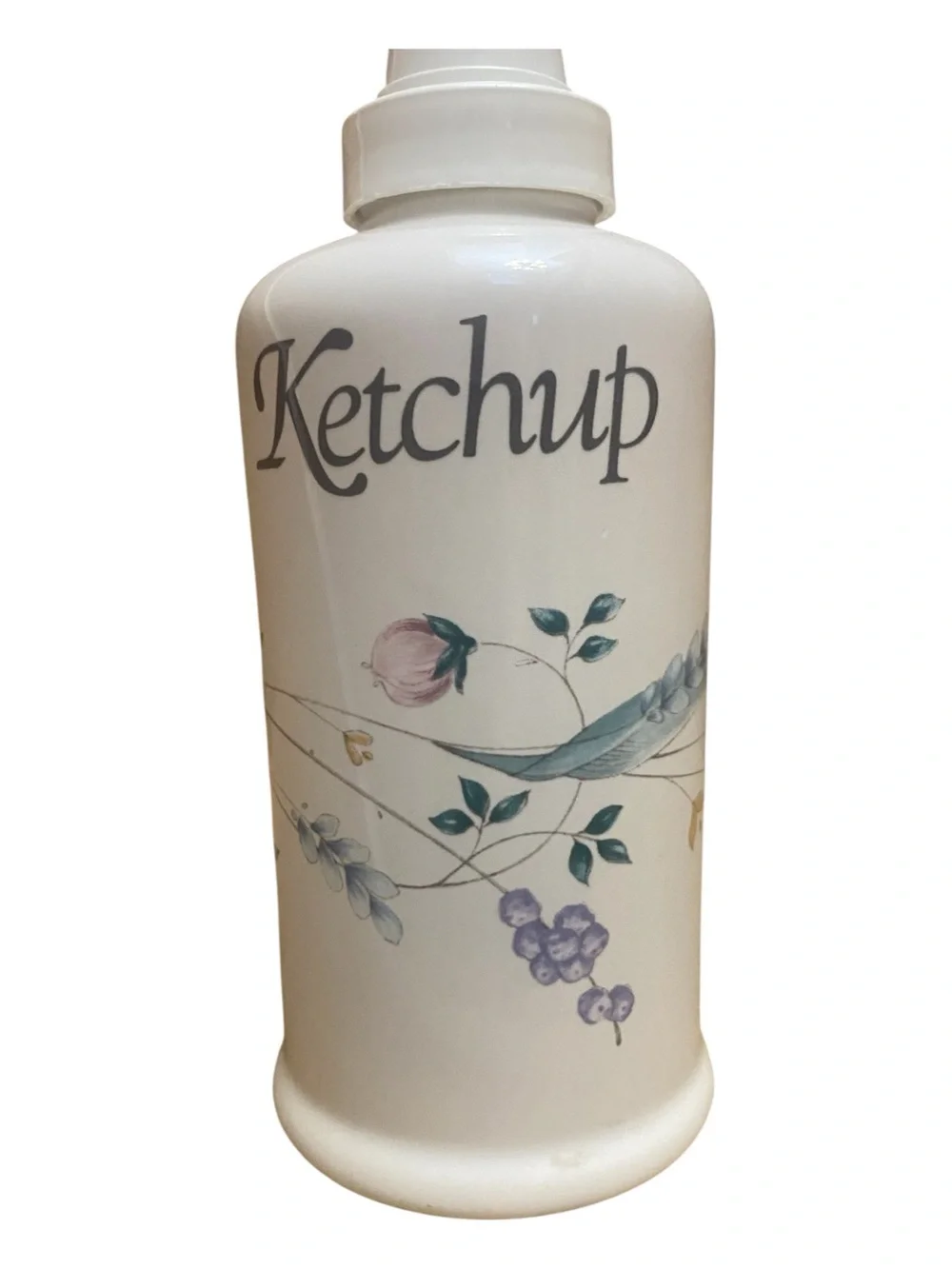 Pfaltzgraff Vintage Ceramic Ketchup Pump Dispenser Condiment Country Style